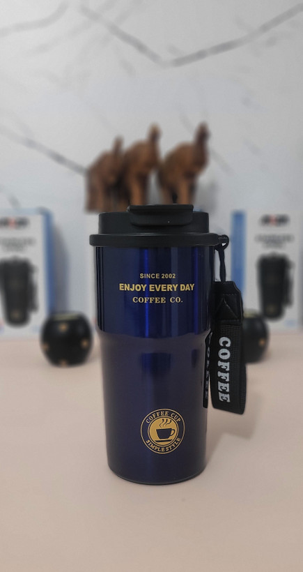 تراول ماگ ۵۰۰ میلیلیتر SZM مدل Coffee — استیل ۳۱۶ ضدزنگ (دوجداره) با درب دوحالته