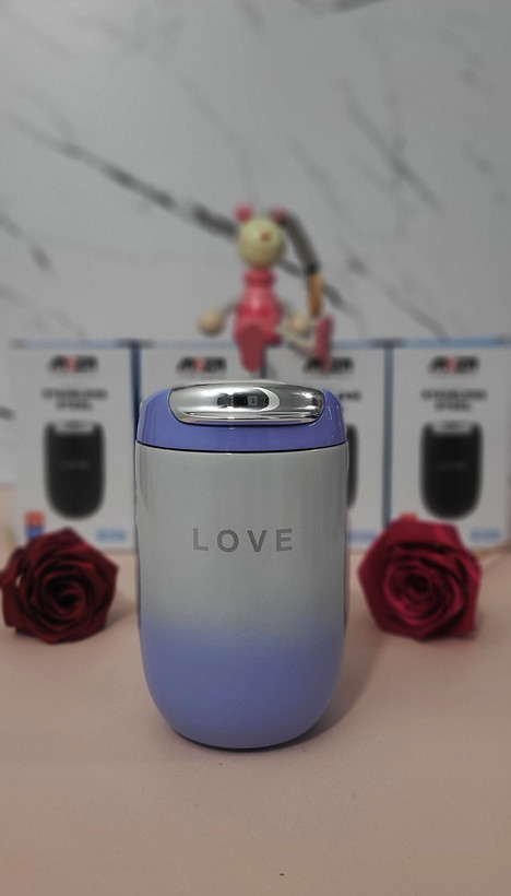 تراول ماگ ۳۰۰ میل طرح LOVE استیل دوجداره (گرادینت دورنگ)