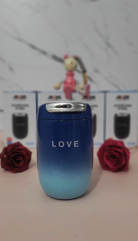 تراول ماگ ۳۰۰ میل طرح LOVE استیل دوجداره (گرادینت دورنگ)