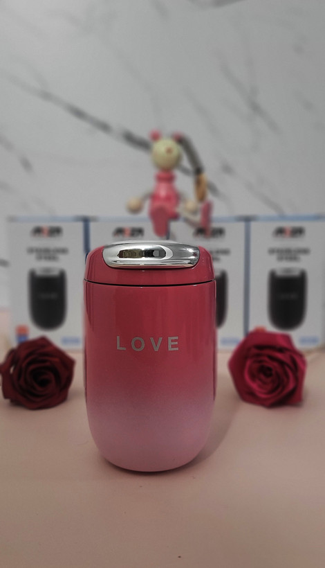تراول ماگ ۳۰۰ میل طرح LOVE استیل دوجداره (گرادینت دورنگ)