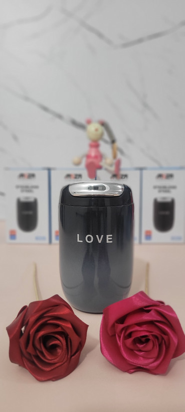تراول ماگ ۳۰۰ میل طرح LOVE استیل دوجداره (گرادینت دورنگ)