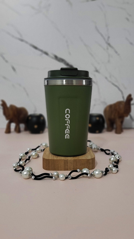 تراول ماگ استیل دوجداره ۵۰۰ میلیلیتری طرح COFFEE – لیوان مسافرتی گرم و سرد نگهدارنده