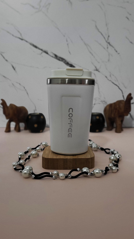 تراول ماگ استیل دوجداره ۵۰۰ میلیلیتری طرح COFFEE – لیوان مسافرتی گرم و سرد نگهدارنده