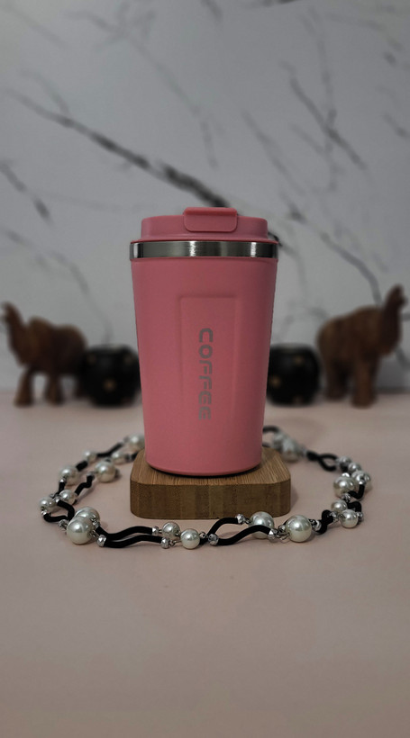 تراول ماگ استیل دوجداره ۵۰۰ میلیلیتری طرح COFFEE – لیوان مسافرتی گرم و سرد نگهدارنده