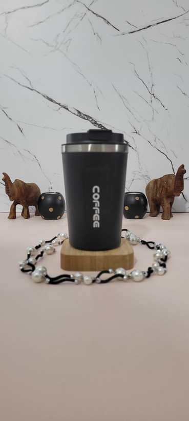تراول ماگ استیل دوجداره ۵۰۰ میلیلیتری طرح COFFEE – لیوان مسافرتی گرم و سرد نگهدارنده