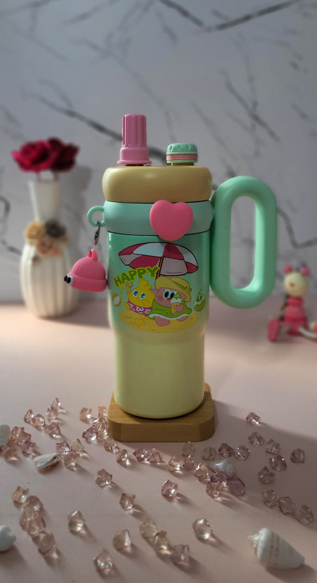 ماگ دستهدار فانتزی تامبلر طرح خرگوش PINK RABBIT 800 میل - سه طرح کیوت جدید ۲۰۲۵