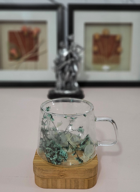 لیوان دوجداره گلدار پیرکس
