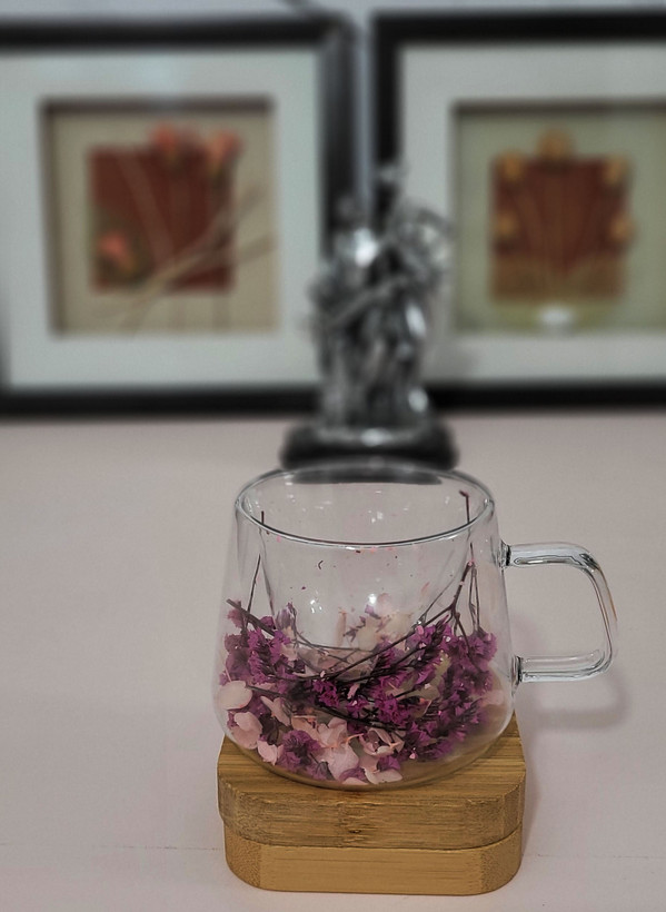 لیوان دوجداره گلدار پیرکس