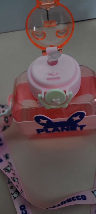 بطری آب مربع PLANET با بند شخصیت کارتونی (خرگوش فضایی سانیو)